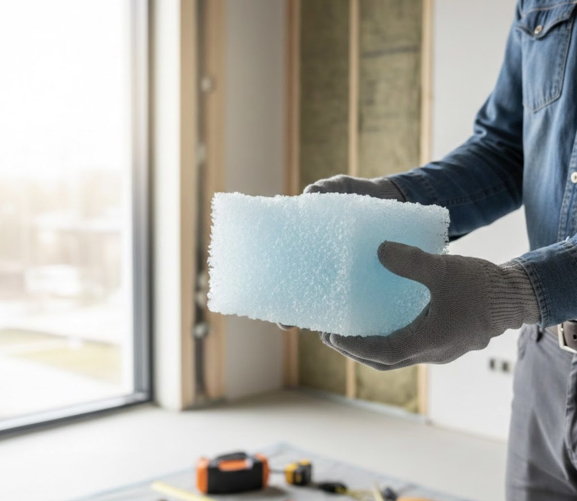 Personne tenant de l'Aérogel isolant