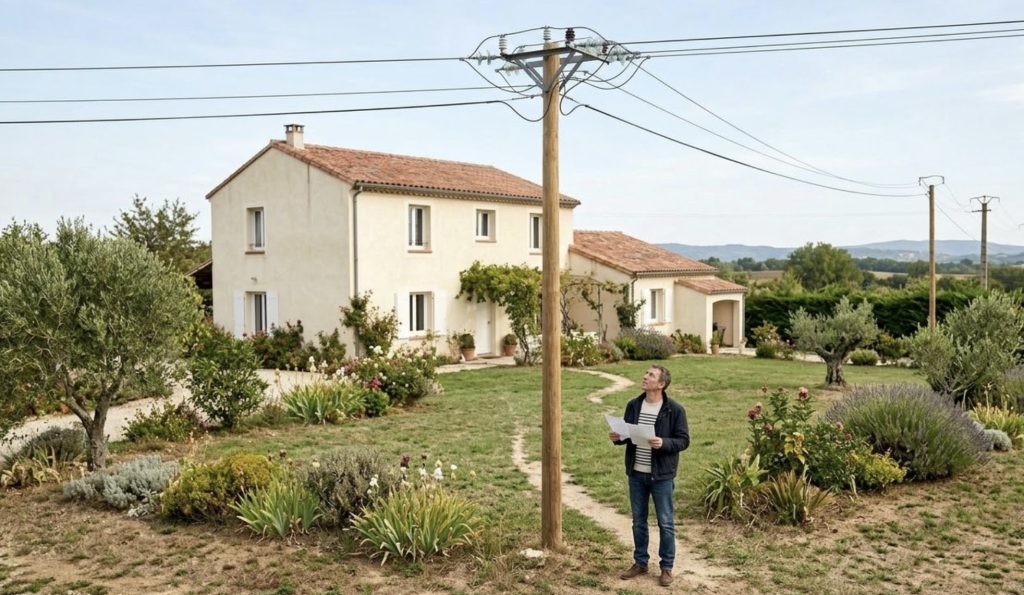 Poteau électrique sur terrain privé indemnisation